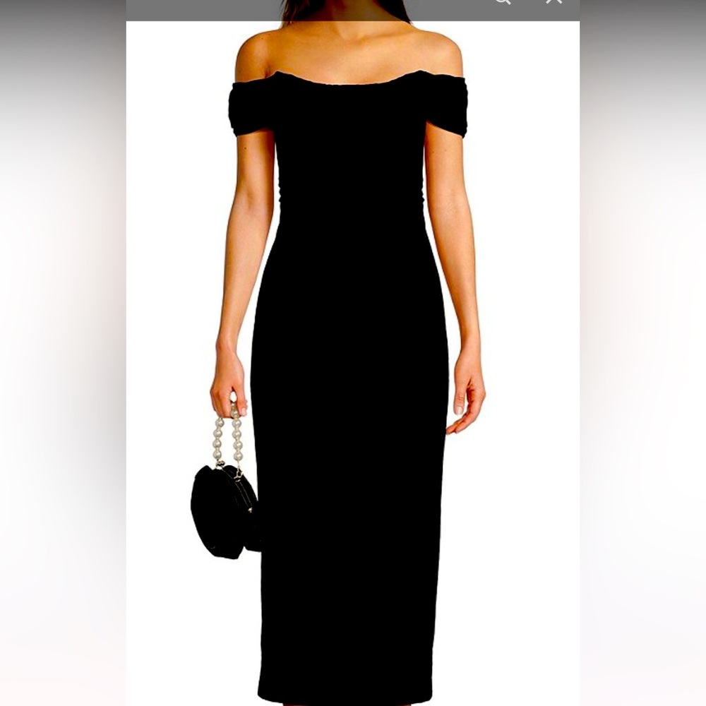 ANTONIO MELANI Black Off-Shoulder Sheath Dress